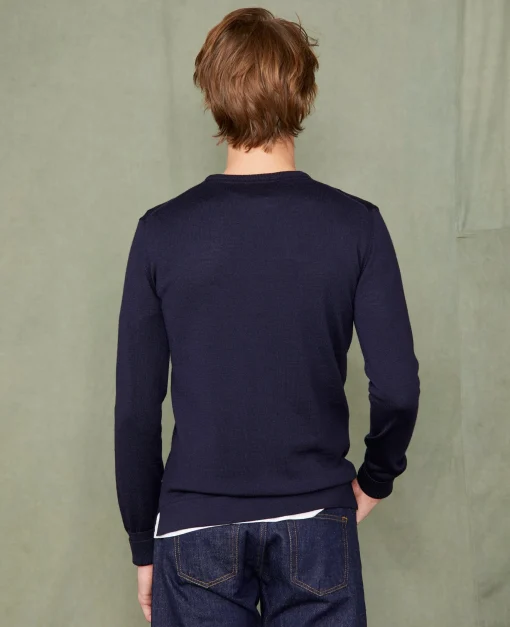 Pull col rond laine merinos italienne