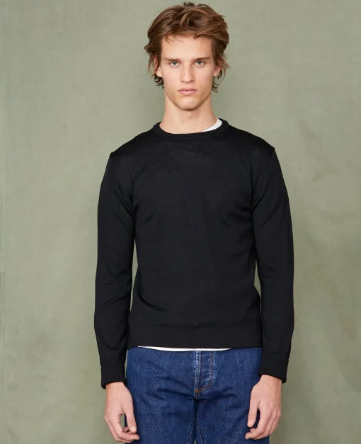 Pull col rond laine mérinos italienne