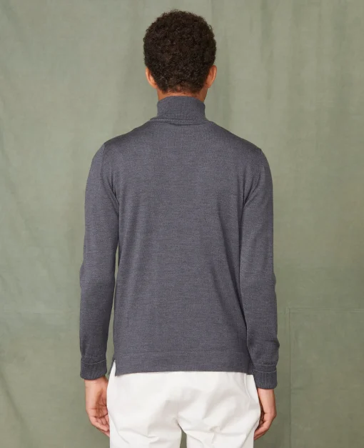 Pull col roulé laine merinos italienne