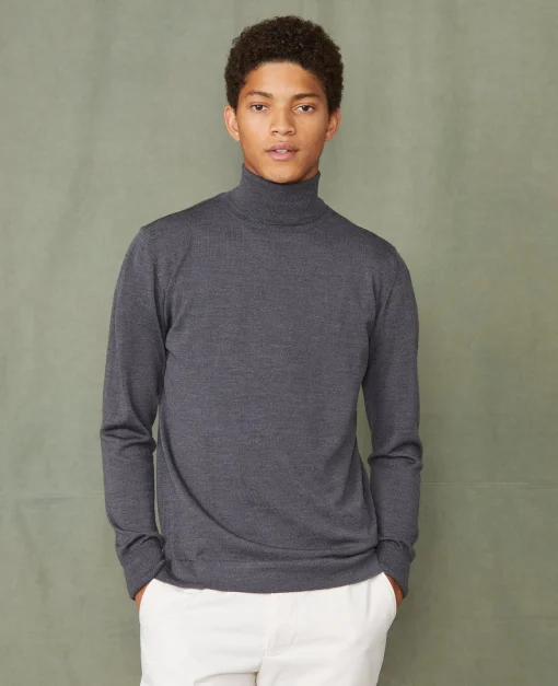 Pull col roulé laine merinos italienne