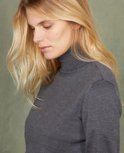 Pull col roulé laine merinos italienne