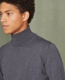 Pull col roulé laine merinos italienne
