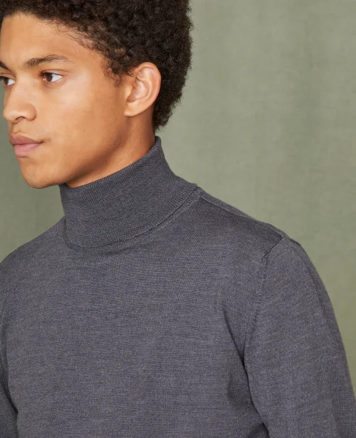 Pull col roulé laine merinos italienne