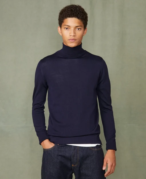 Pull col roulé laine mérinos italienne