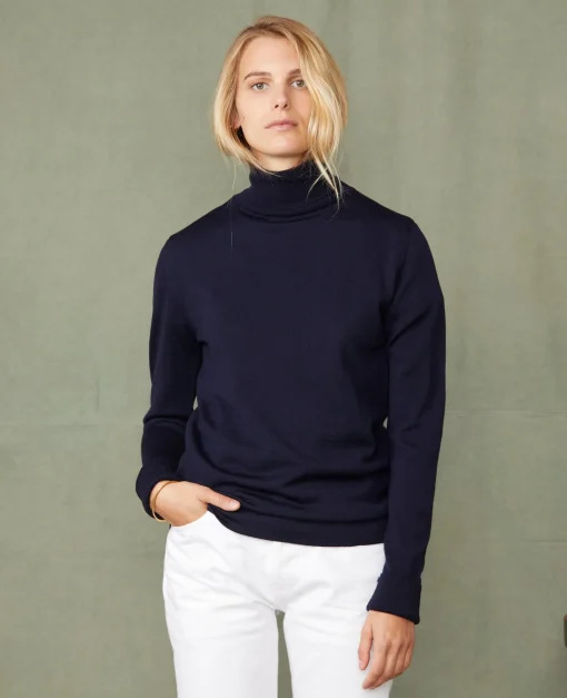 Pull col roulé laine mérinos italienne