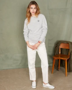 Sweatshirt col rond molleton de coton organique