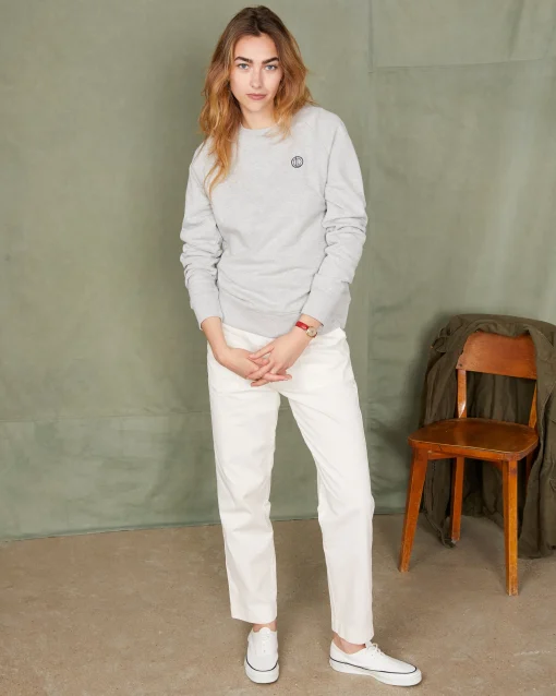 Sweatshirt col rond molleton de coton organique